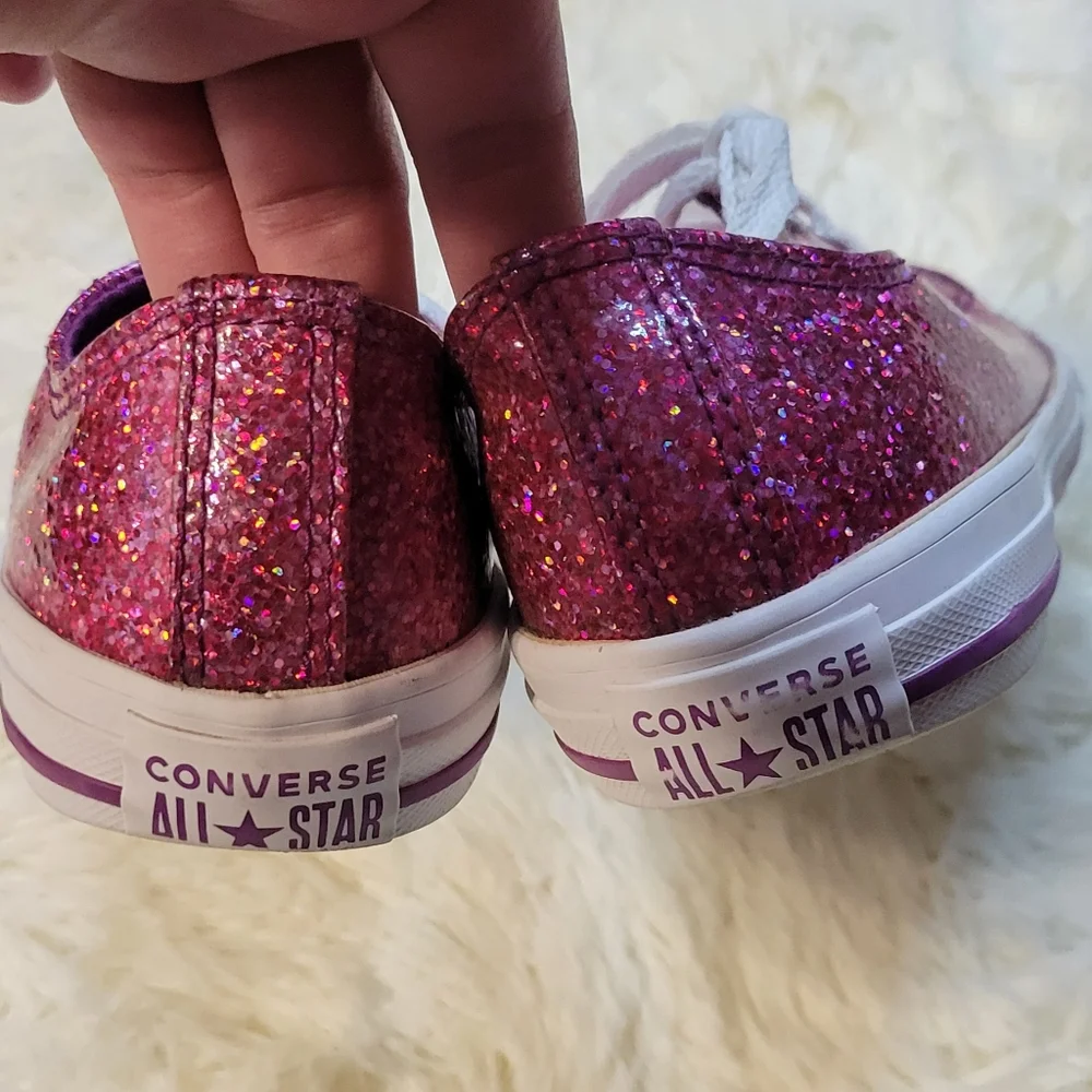 Converse All Stars,  Size 4, Pink Glitter, Barbie Core Low Top